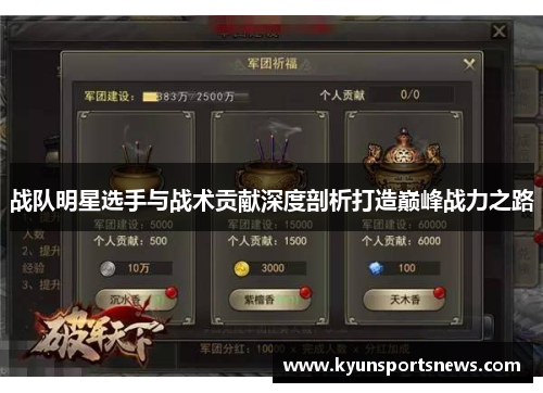 战队明星选手与战术贡献深度剖析打造巅峰战力之路